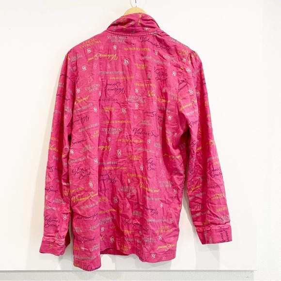 Victoria’s Secret Pink Patterned Button Down Pajama Top L - Picture 2 of 5
